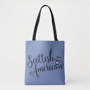 Scottish American Entwined Hearts Grocery Bag Tote Bag