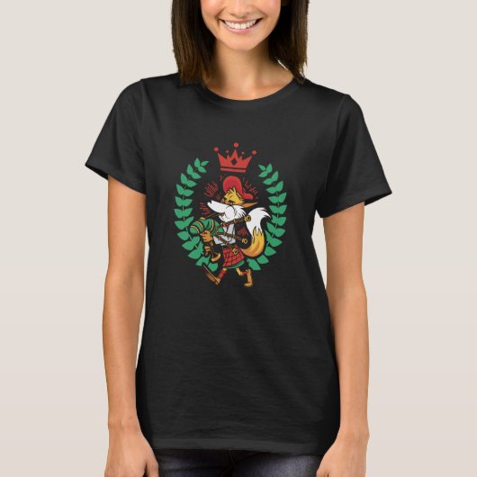 scottish Bagpipe fox with Heartbeat Bagpipe T-shirt (Voorkant)