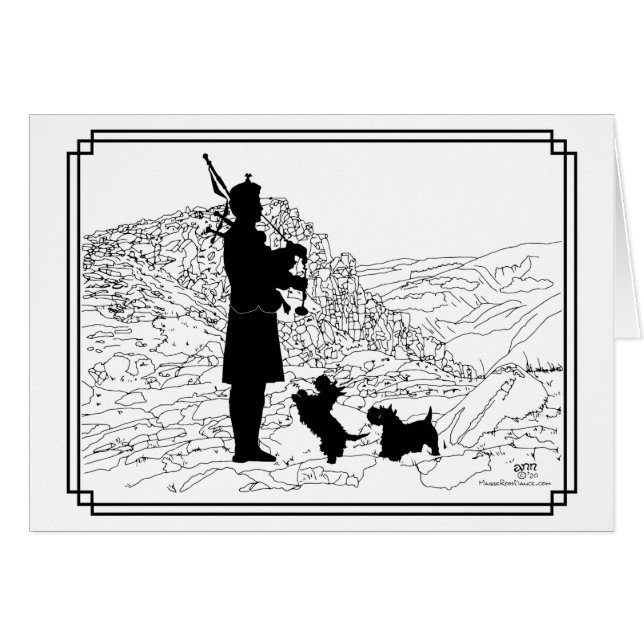 Scottish Bagpipes en Scottish Terriers (Voorkant Horizontaal)