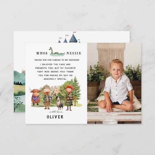 Scottish Birthday Party | Merci photo (Devant / Derrière)