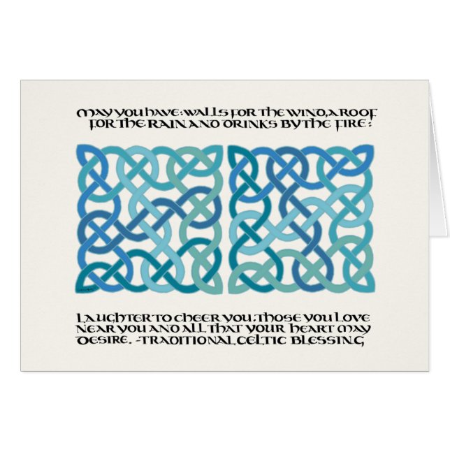 Scottish Blessing Calligraphy met Celtic Knots (Voorkant Horizontaal)