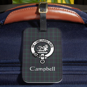 Scottish Campbell Crest Badge & Tartan Bagagelabel