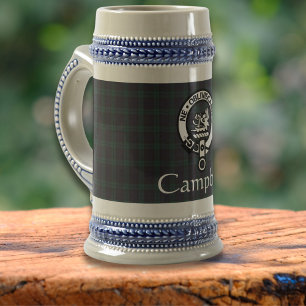 Scottish Campbell Crest Badge & Tartan Bierpul