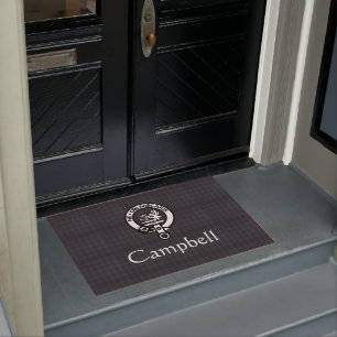 Scottish Campbell Crest Badge & Tartan  Deurmat
