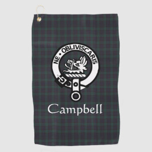 Scottish Campbell Crest Badge & Tartan Golfhanddoek