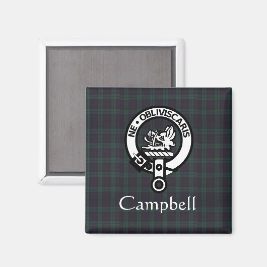 Scottish Campbell Crest Badge & Tartan Magneet (Voorkant / Achterkant)