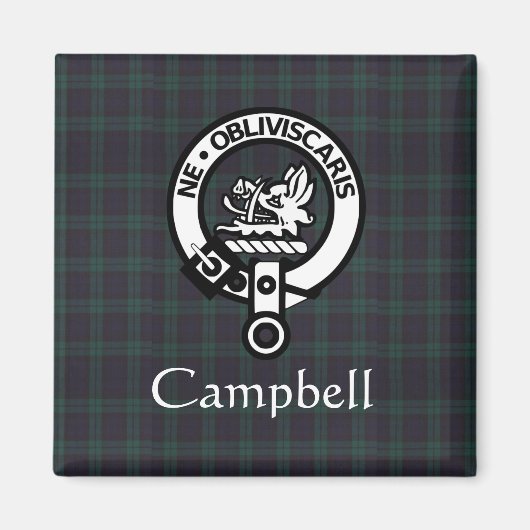 Scottish Campbell Crest Badge & Tartan Magneet (Voorkant)