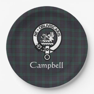Scottish Campbell Crest Badge & Tartan Papieren Bordje