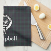Scottish Campbell Crest Badge & Tartan Theedoek (Quarter Fold)