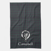 Scottish Campbell Crest Badge & Tartan Theedoek (Verticaal)