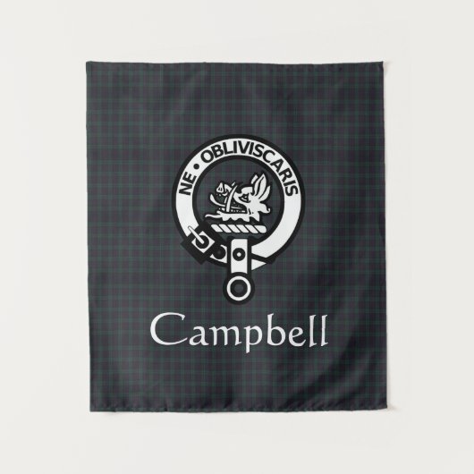 Scottish Campbell Crest Badge & Tartan Wandkleed (Voorkant)