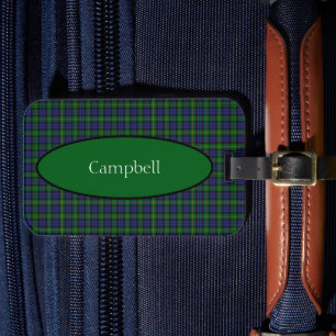 Scottish Campbell Family Tartan Gepersonaliseerd Bagagelabel