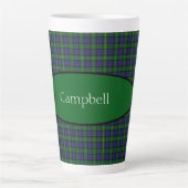 Scottish Campbell Family Tartan Gepersonaliseerd Latte Mok (Voorkant)