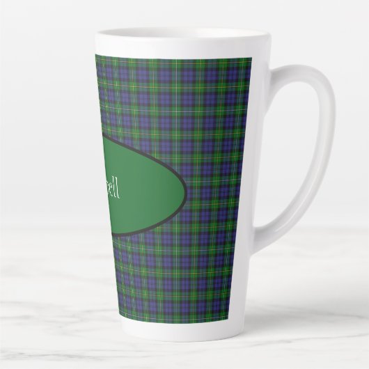 Scottish Campbell Family Tartan Gepersonaliseerd Latte Mok (Rechts)