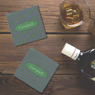 Scottish Campbell Family Tartan Gepersonaliseerd Stenen Onderzetter