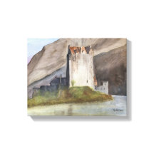 SCOTTISH CASTLES LANDSCAPE WATERVERF CANVAS PRINT