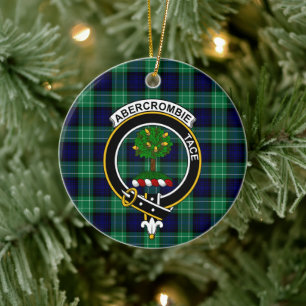 Scottish Clan Abercrombie Hunting Tartan and Crest Keramisch Ornament