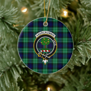 Scottish Clan Abercrombie Hunting Tartan and Crest Keramisch Ornament