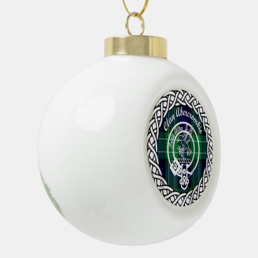 Scottish Clan Abercrombie Tartan en Crest Keramische Bal Ornament (Links)