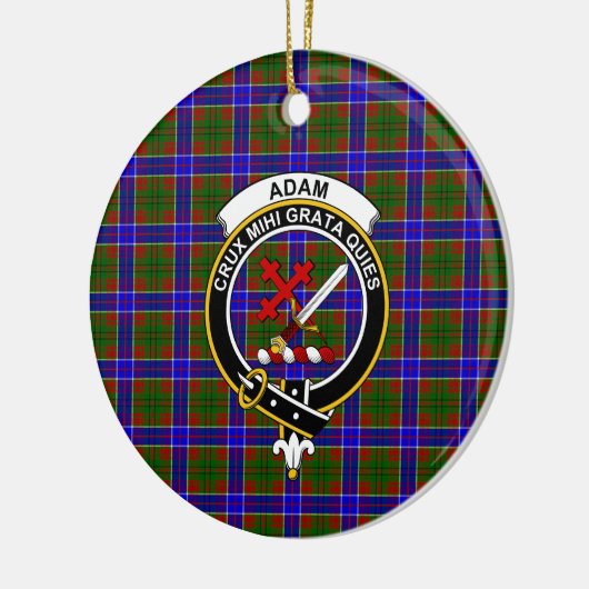 Scottish Clan Adam Tartan en Crest Keramisch Ornament (Links)