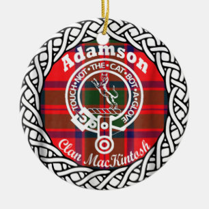 Scottish Clan Adamson Tartan en Crest Keramisch Ornament