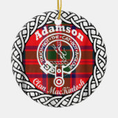 Scottish Clan Adamson Tartan en Crest Keramisch Ornament (Voorkant)