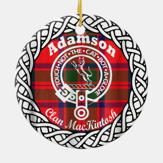 Scottish Clan Adamson Tartan en Crest Keramisch Ornament (Achterkant)