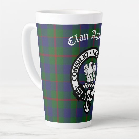 Scottish Clan Agnew Crest & Tartan Latte Mok (Linkerhoek)