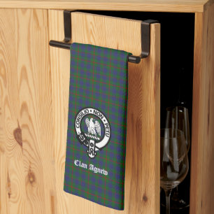 Scottish Clan Agnew Tartan Crest Theedoek