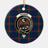 Scottish Clan Agnew Tartan en Crest Keramisch Ornament (Voorkant)