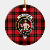 Scottish Clan Aikenhead Tartan en Crest Keramisch Ornament (Voorkant)