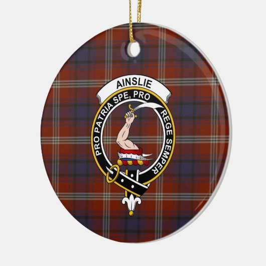 Scottish Clan Ainslie Ancient Tartan en Crest Keramisch Ornament (Links)