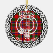 Scottish Clan Allison Tartan en Crest Keramisch Ornament (Voorkant)