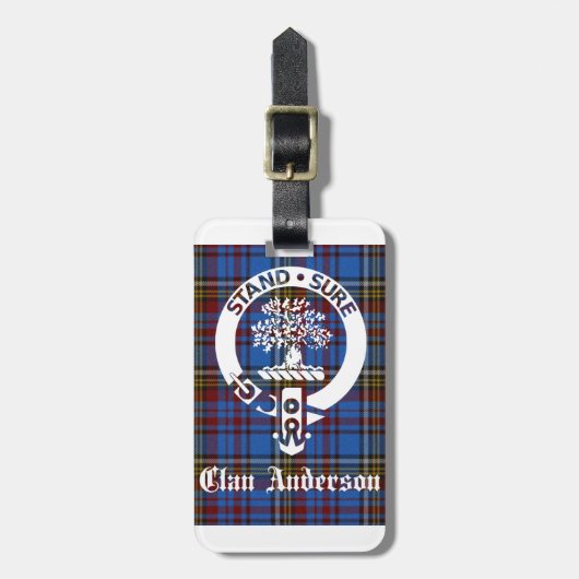 Scottish Clan Anderson Crest & Tartan Bagagelabel (Voorkant verticaal)