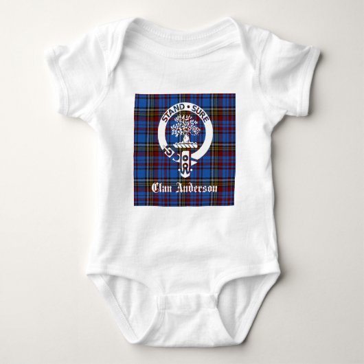 Scottish Clan Anderson Crest & Tartan Romper (Voorkant)