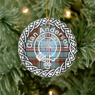 Scottish Clan Anderson Tartan en Crest Keramisch Ornament