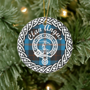 Scottish Clan Angus Tartan en Crest Keramisch Ornament