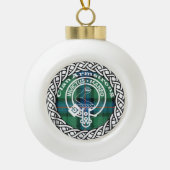 Scottish Clan Armstrong Tartan en Crest Keramische Bal Ornament (Voorkant)