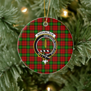 Scottish Clan Auchinleck Tartan en Crest Keramisch Ornament