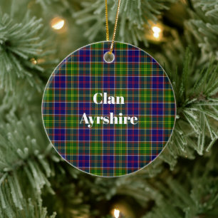 Scottish Clan Ayrshire Tartan en Crest Keramisch Ornament