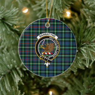 Scottish Clan Bannatyne Tartan en Crest Keramisch Ornament