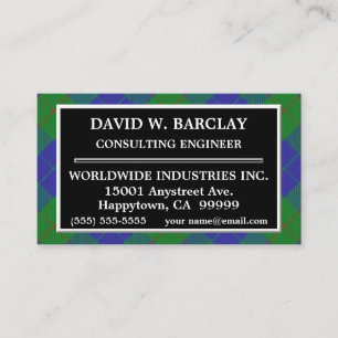 Scottish Clan Barclay Hunting Tartan Pset Visitekaartje