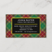 Scottish Clan Baxter Tartan Pset Visitekaartje (Voorkant)