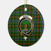Scottish Clan Bisset Pattern Tartan en Crest Keramisch Ornament (Links)