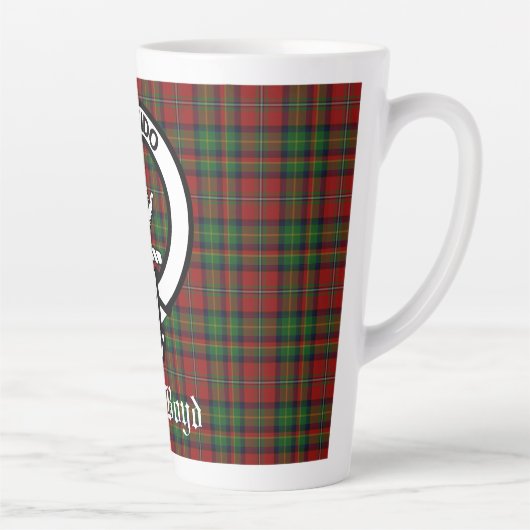 Scottish Clan Boyd Crest Badge & Tartan Latte Mok (Rechts)
