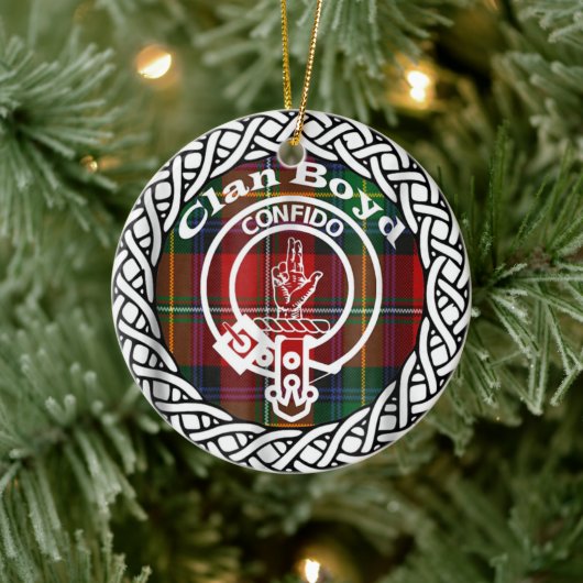 Scottish Clan Boyd Tartan en Crest Keramisch Ornament (Boom)