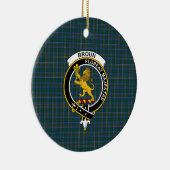 Scottish Clan Broun Tartan en Crest Keramisch Ornament (Rechts)