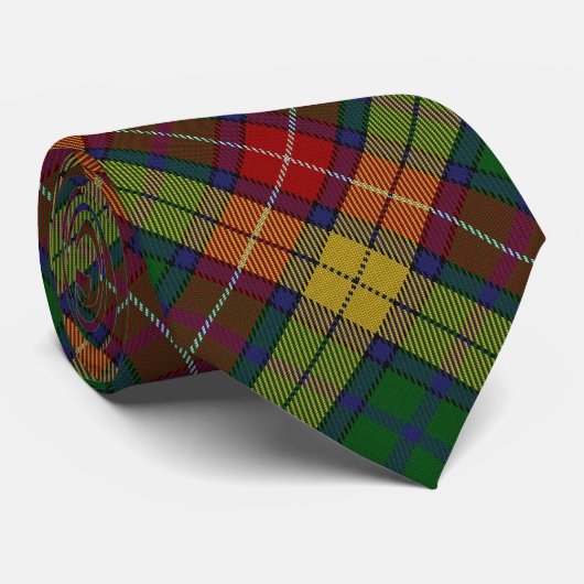 Scottish Clan Buchanan B Monogram Tartan Stropdas (Opgerold)