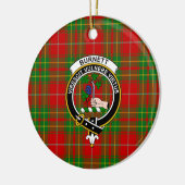 Scottish Clan Burnett Ancient Tartan en Crest Keramisch Ornament (Links)