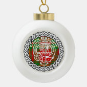 Scottish Clan Burnett Tartan en Crest Keramische Bal Ornament (Voorkant)